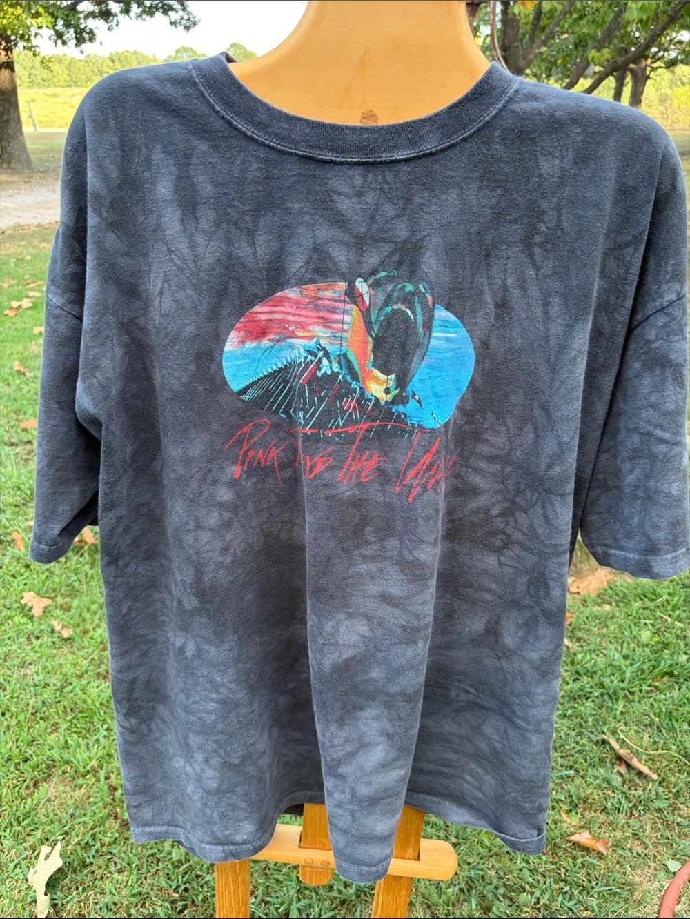 Liquid Blue Black Short-Sleeve Tee with Multicolor Surf Graphic
